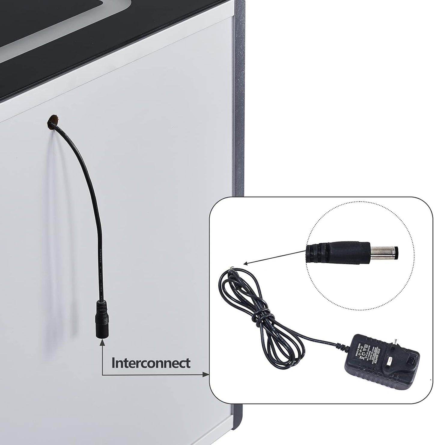 Table de chevet pour chambre à coucher avec chargeur sans fil et commande tactile couleur