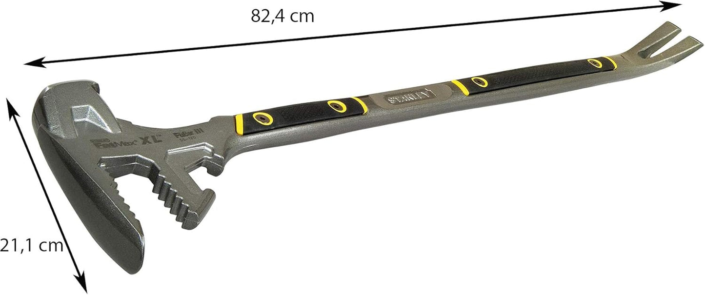 STANLEY FatMax Abbruchwerkzeug Brecheisen Stemmeisen Fubar III (5-in-1 Abbruchwerkzeug, Vorschlaghammer, Nagelschlitz, Backen für Hölzer, Stemmeisen) 1-55-120
