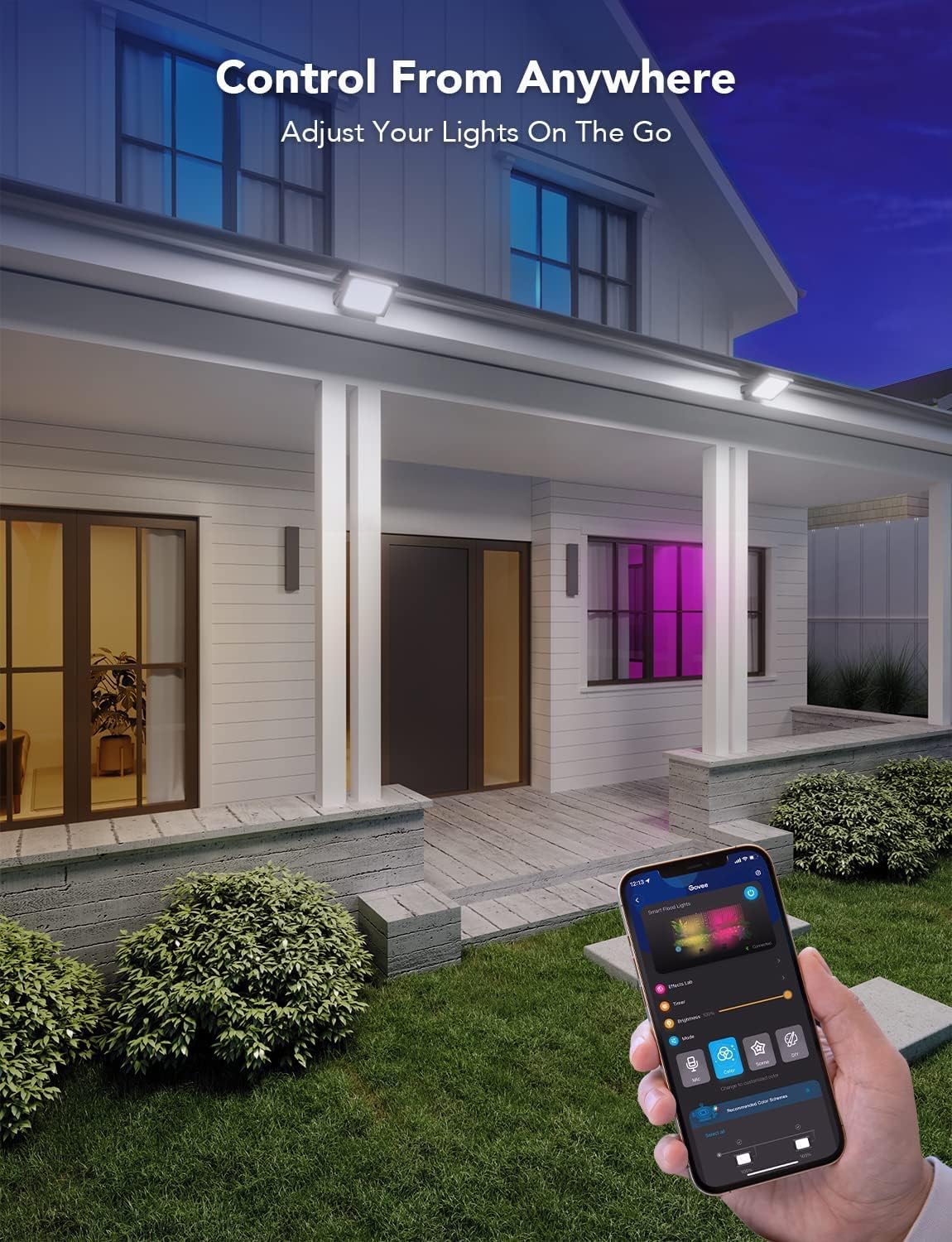 Govee Outdoor Lights, Floodlights Uplight 2 in 1, LED Low Voltage Landscape Lighting, IP65 Path Lights with App Control, Garden Yards, Wired, 4 Pack