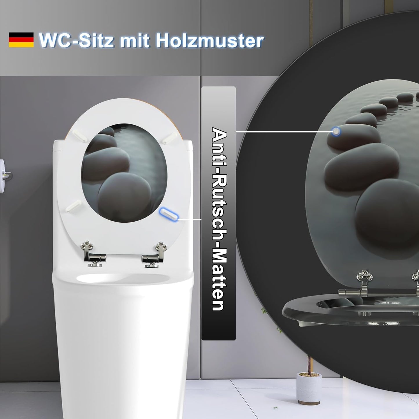 WC-Sitz, Toilettensitz mit Absenkautomatik
