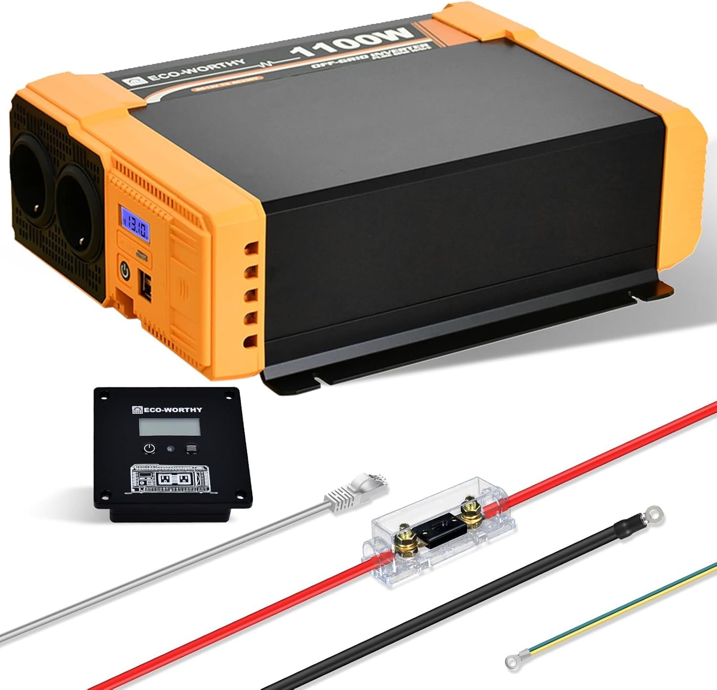 ECO-WORTHY - Inverter 12v to 230v, 1100W