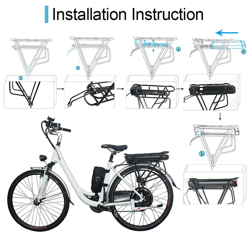 eBike battery with luggage rack