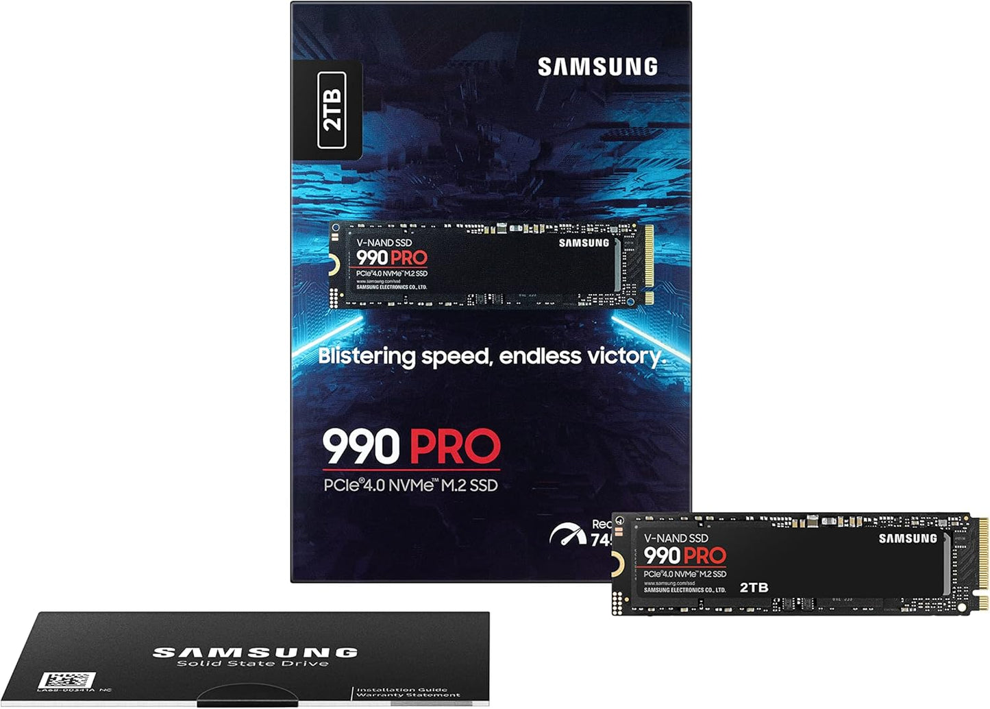Samsung 990 PRO NVMe M.2 SSD, 2 TB, PCIe 4.0, 7.450 MB/s Lesen, 6.900 MB/s Schreiben