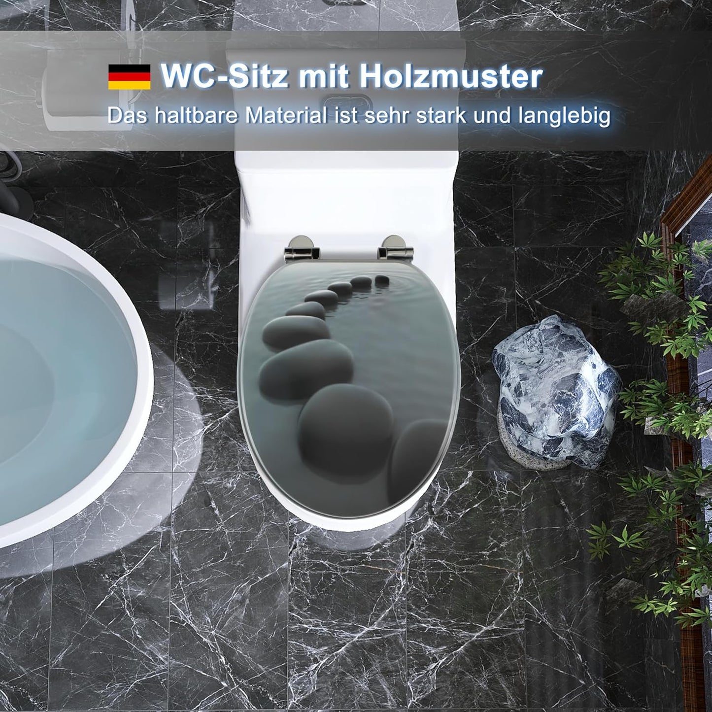 WC-Sitz, Toilettensitz mit Absenkautomatik