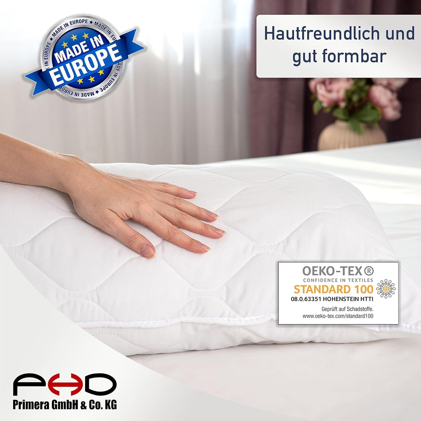Side sleeper pillow, grey corduroy, 200x40 cm