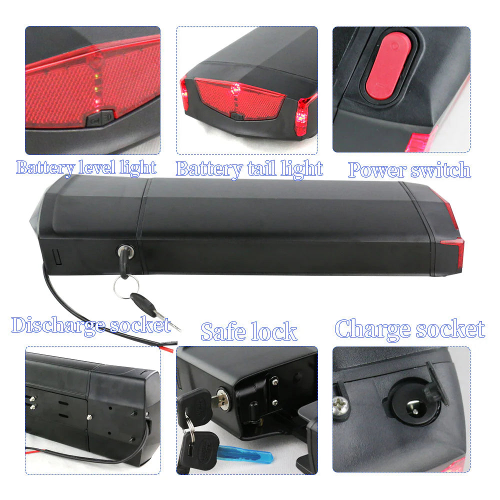 eBike battery with luggage rack