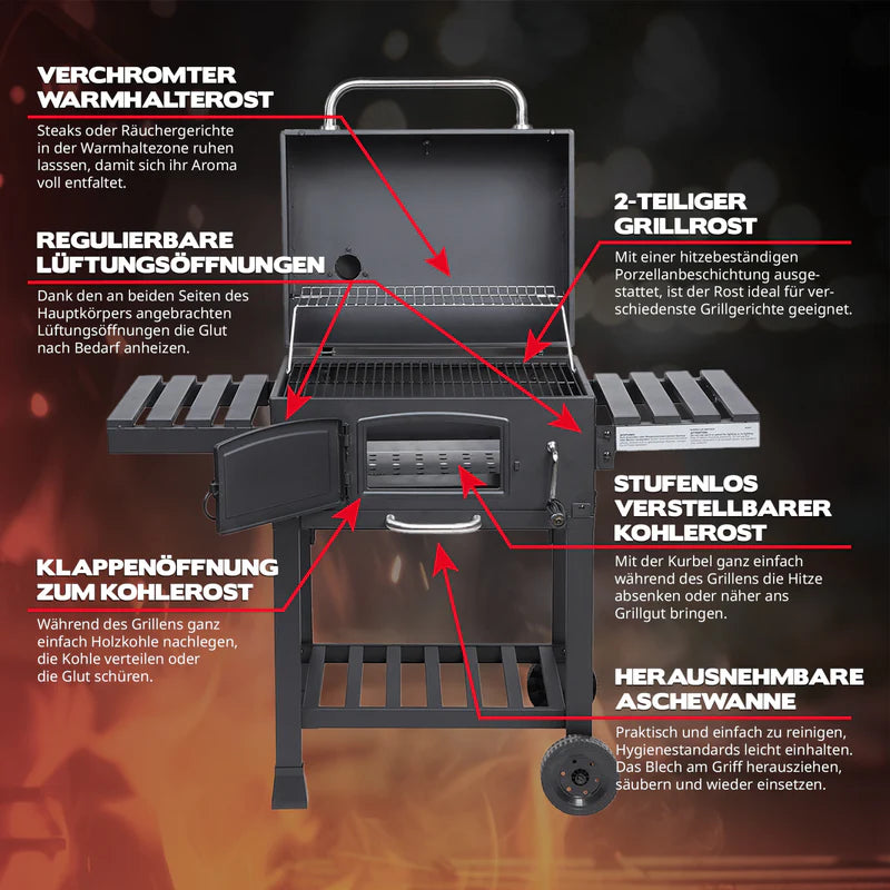 TAINO HERO XL Smoker Charcoal Grill Charcoal Grill Grill Cart (BUY MIX Bargain Fever)