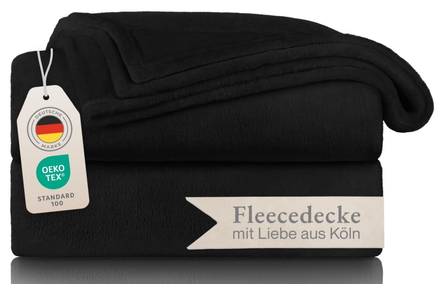 Couverture polaire BLUMTAL 270x230 cm - Couverture douillette certifiée Oeko-Tex - Couverture Living 270x230 cm - Noir Couverture - Couverture Living & Cozy - Couverture microfibre - Couverture Living Blanket Cozy 270x230 cm - Noir