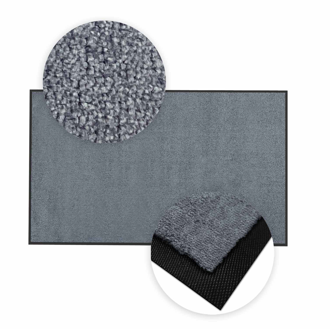 Schmutzfangmatte Premium - hochwertig & farbbrillant - 150cm x 90 cm grau