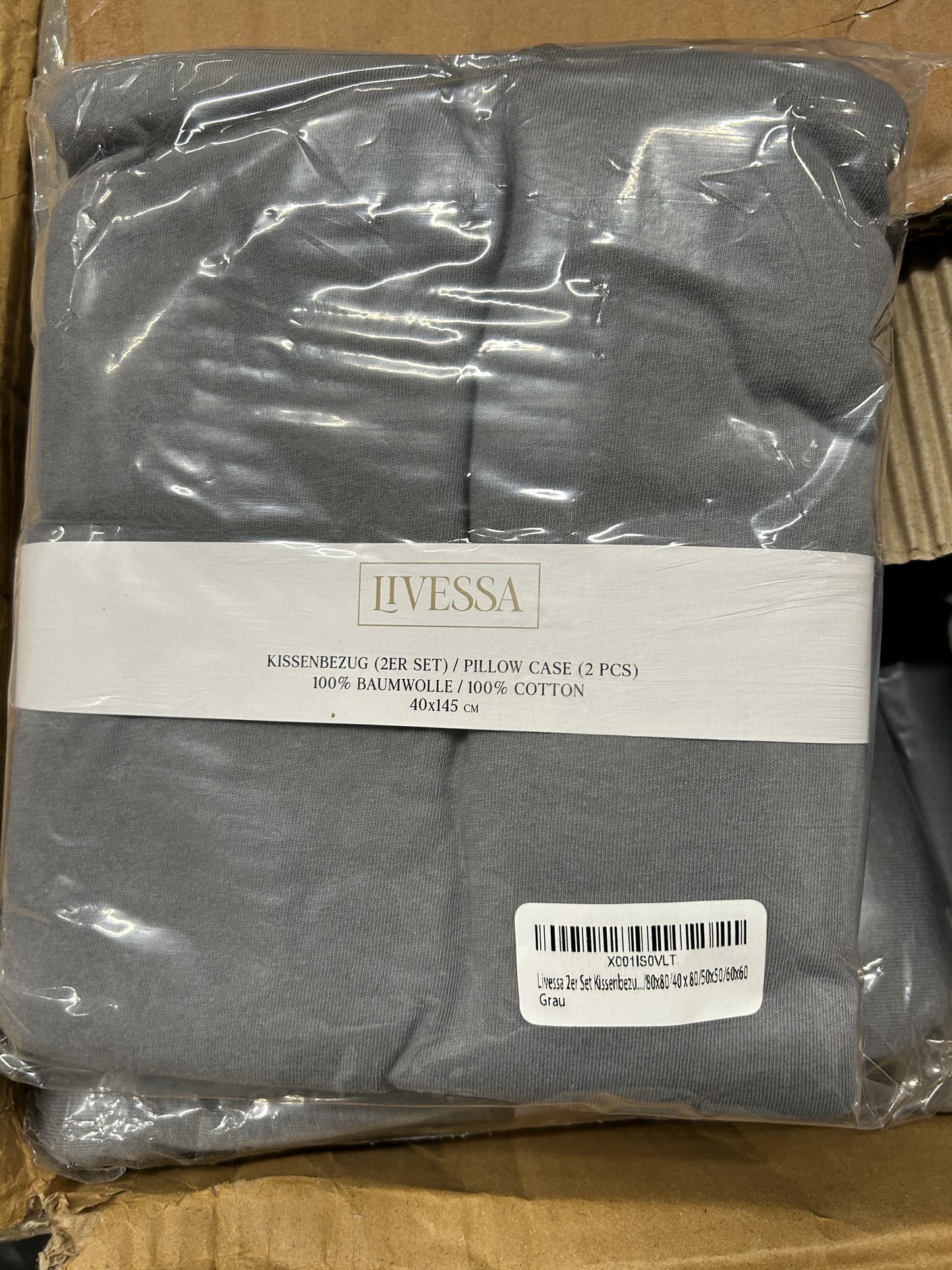 Housse de coussin Livessa pour dormeur latéral 40 x 145 (lot de 2) - Fermeture éclair dissimulée sur le côté long, tissu jersey 100 % coton, certifié Oeko-Tex, ultra doux et respirant