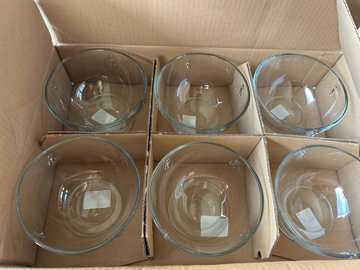 Dessertschale/Glasschale 6er Set, La Rochére - Serie Abeille/Biene