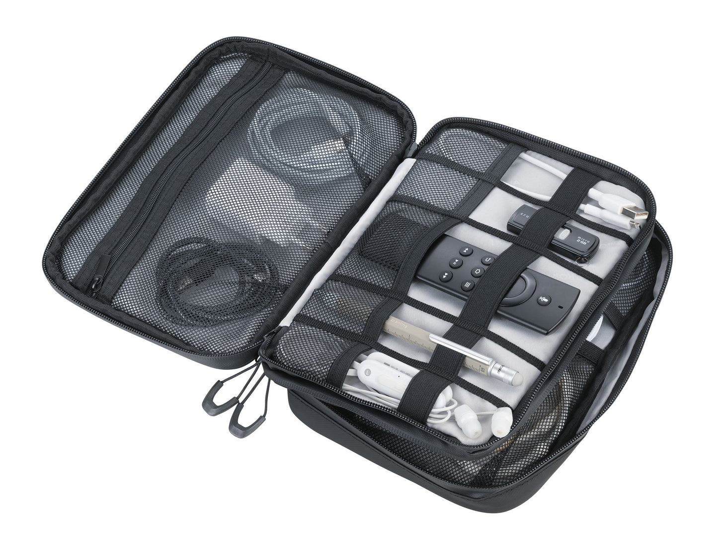 Troika - Cable bag with 2 zippered compartments TROIKA BLACK CONNECTED
