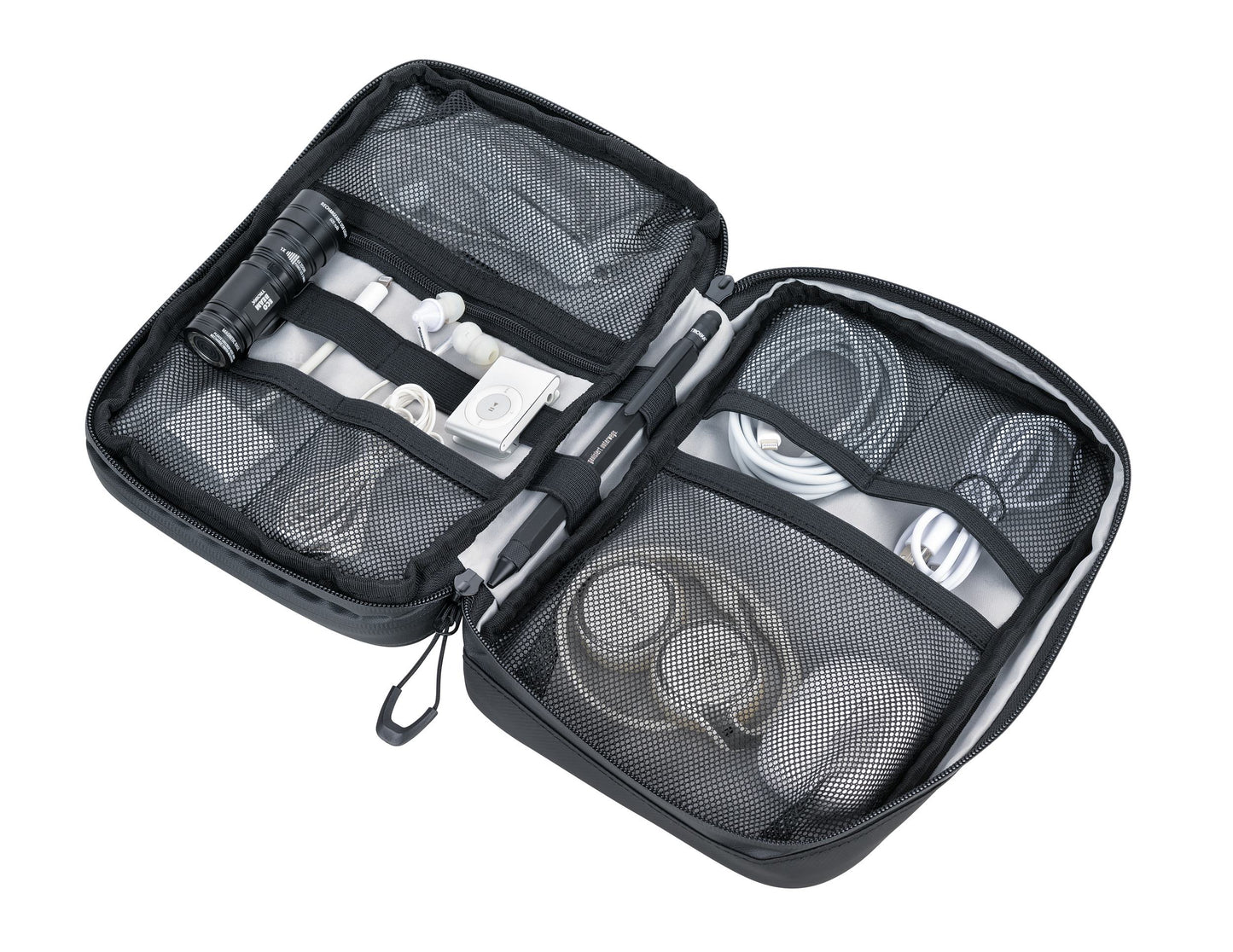 Troika - Cable bag with 2 zippered compartments TROIKA BLACK CONNECTED
