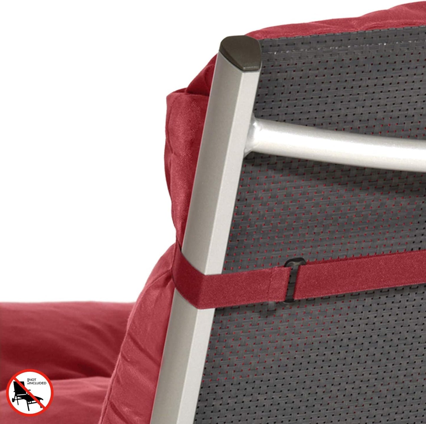 Beautissu cushion for garden lounger Flair RL - deckchair cushion 190x60x8 cm - cushion for sun lounger deckchair cushion for garden furniture in red