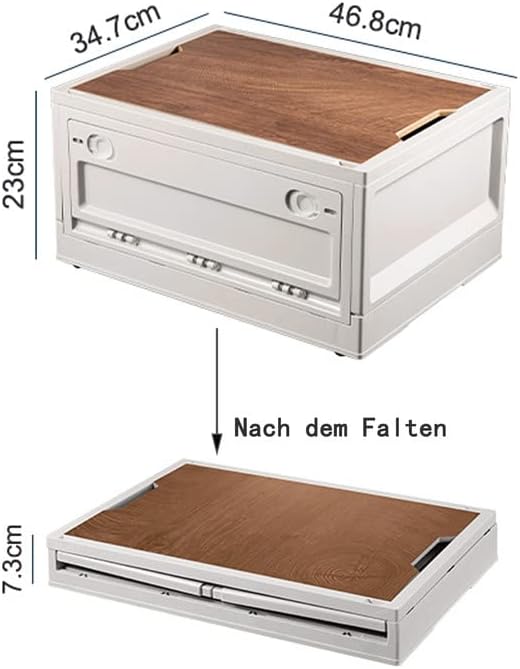 RMAN 2er Set Campingbox 35L Aufbewahrungsbox mit Deckel Picknickkorb Ordnungsboxen mit 4 Rollen Kofferraum Organize Stapelboxen Camping Zubehör für Reisen im Freien, Camping, Familie - Cremeweiß