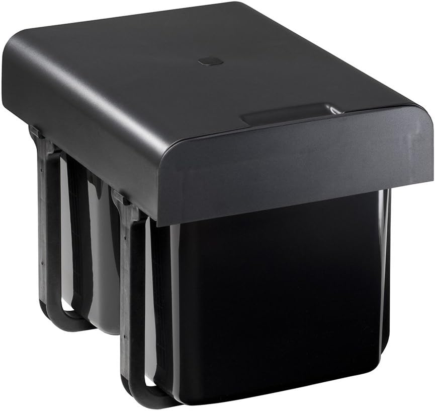Quellmalz built-in waste bin 2x16 liters black from 40 cm cabinet width full extension waste bin