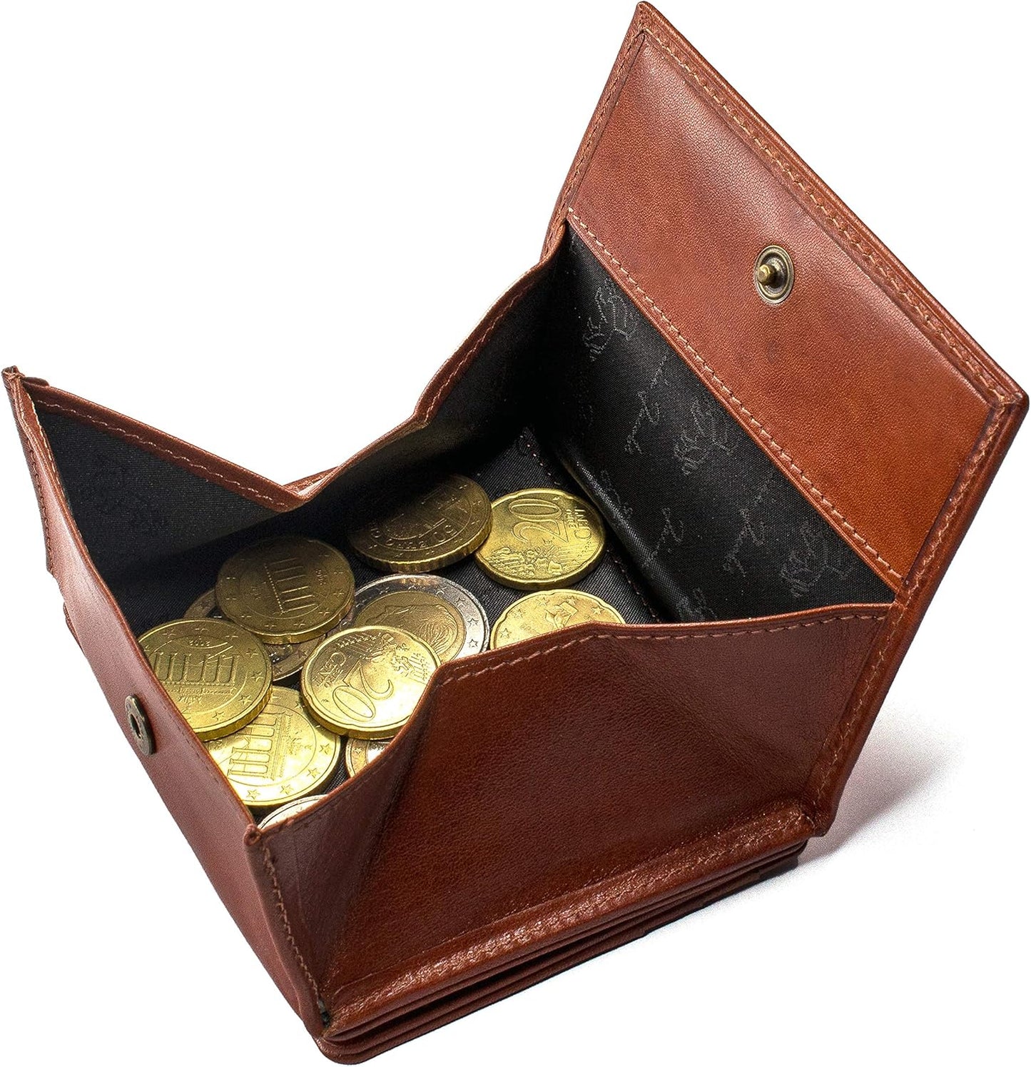 Jaimie Jacobs Flap Boy Das Original Magic Wallet mit Münzfach RFID-Schutz Magischer Geldbeutel Portemonaie mit Kleingeldfach Herren echtes Leder (Dunkelbraun)