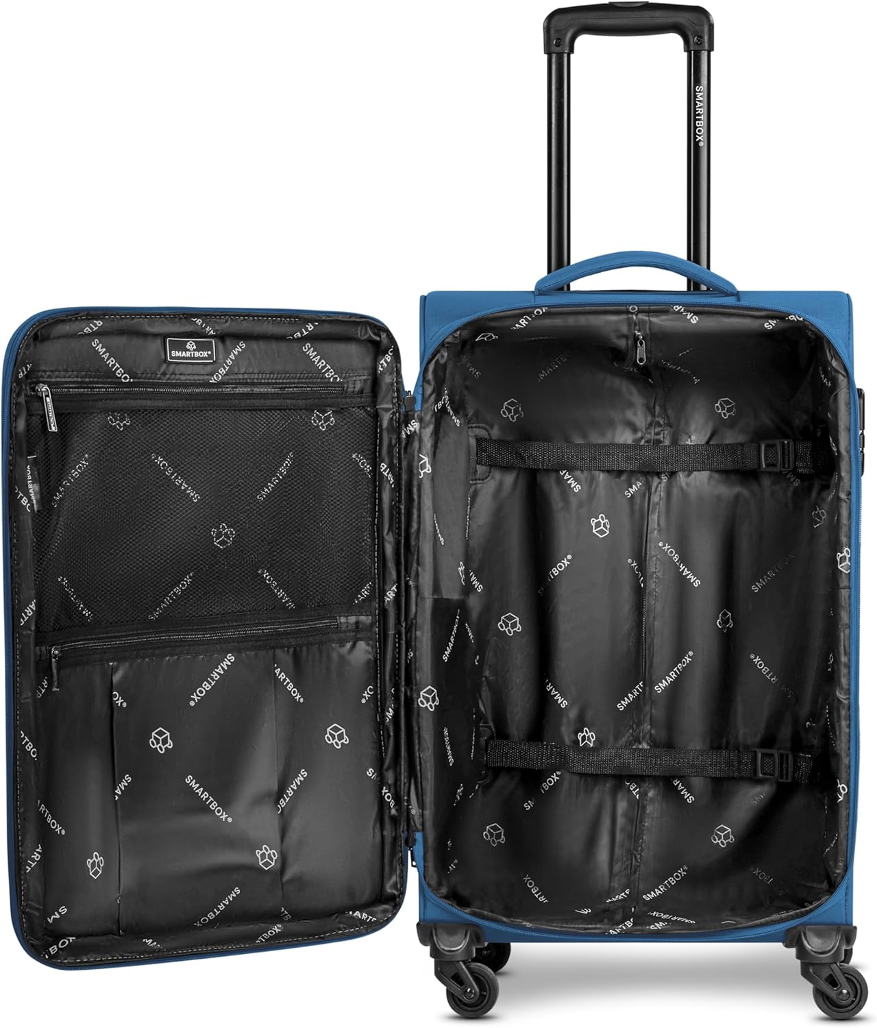 SMARTBOX Weichgepäck Koffer-Set 3-teilig für Damen & Herren | leichte & stabile Reise-Trolleys, hochwertiges Softcase, 4 Rollen & Zahlenschloss |erweiterbar mit Dehnfalten (Edition 04)