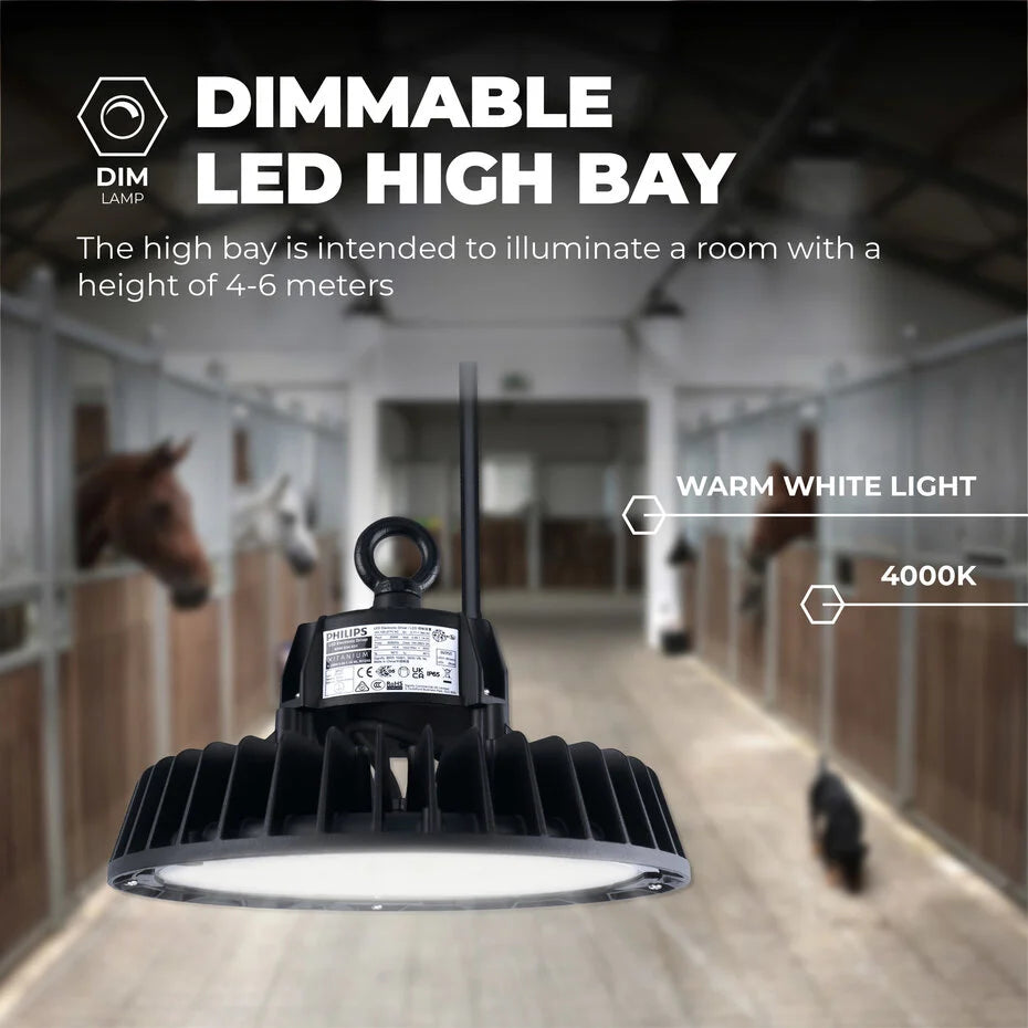 Luminaire LED haute baie 240 W - Driver Philips - 120° - 175 lm/W - 4 000 K - IP65 - Gradable - Certifié GS