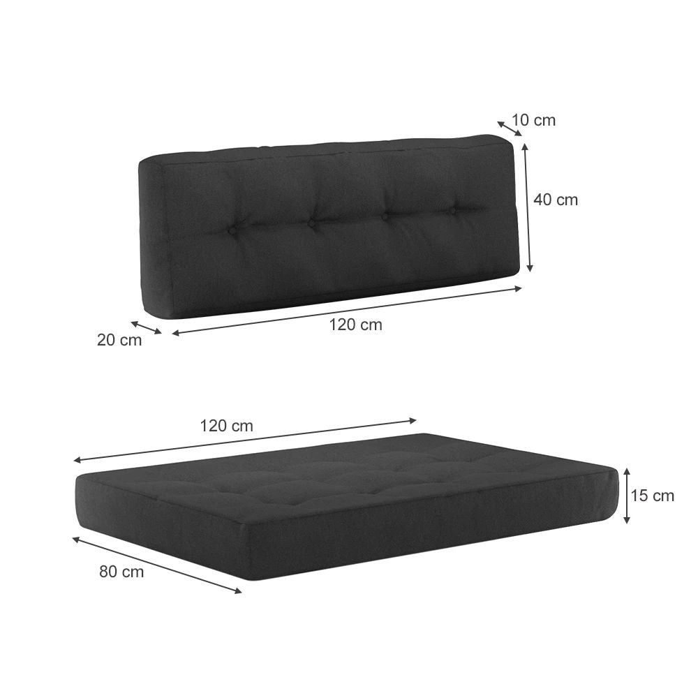 Vicco Palettenkissen Set Anthrazit 2 Teile