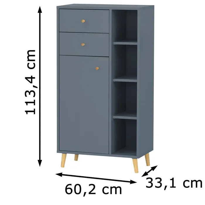 Schildmeyer Bjarne 153171 bathroom cabinet, fjord standing, highboard, (W/H/D) 60.2 x 113.4 x 33.1 cm