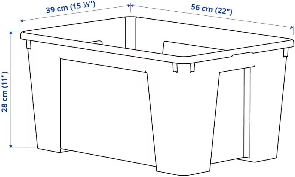 IKEA - SAMLA box, transparent, 56x39x28 cm/45 l