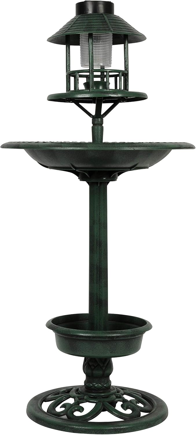 Outdoor Vogel Brunnen Tränke hotel solar licht LED 110cm