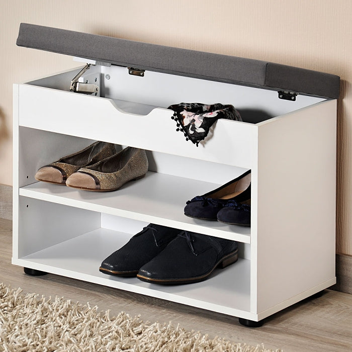 Schuhschrank/Sitzbank, weiß