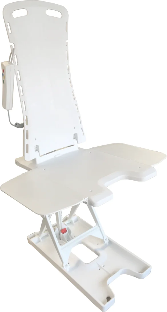 Drive Medical Bath Lift BELLAVITA 2G with Classic White Cover | Ergonomic Bath Lift for Seniors | Electronically Adjustable with Floating Controls | Load Capacity up to 140 kg