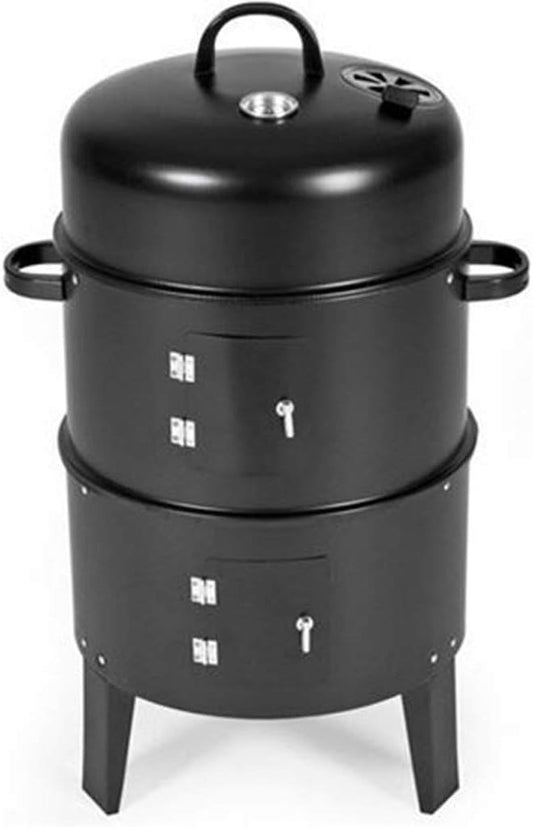 Charcoal grill/roaster/smoker 3 in 1, metal, black