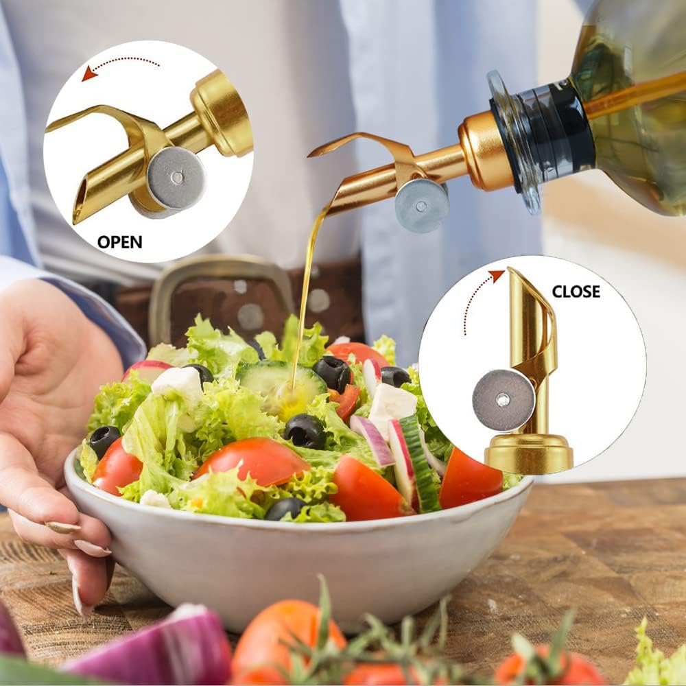 Lot de 3 distributeurs d'huile avec bec verseur, bouteilles en verre de 480 ml