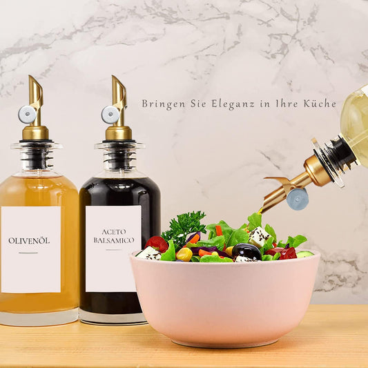 Lot de 3 distributeurs d'huile avec bec verseur, bouteilles en verre de 480 ml