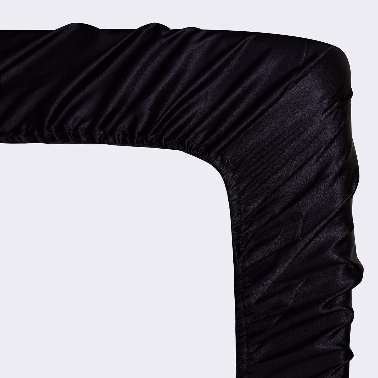 Satin Spannbettlaken, 180x200 cm, schwarz, Seide