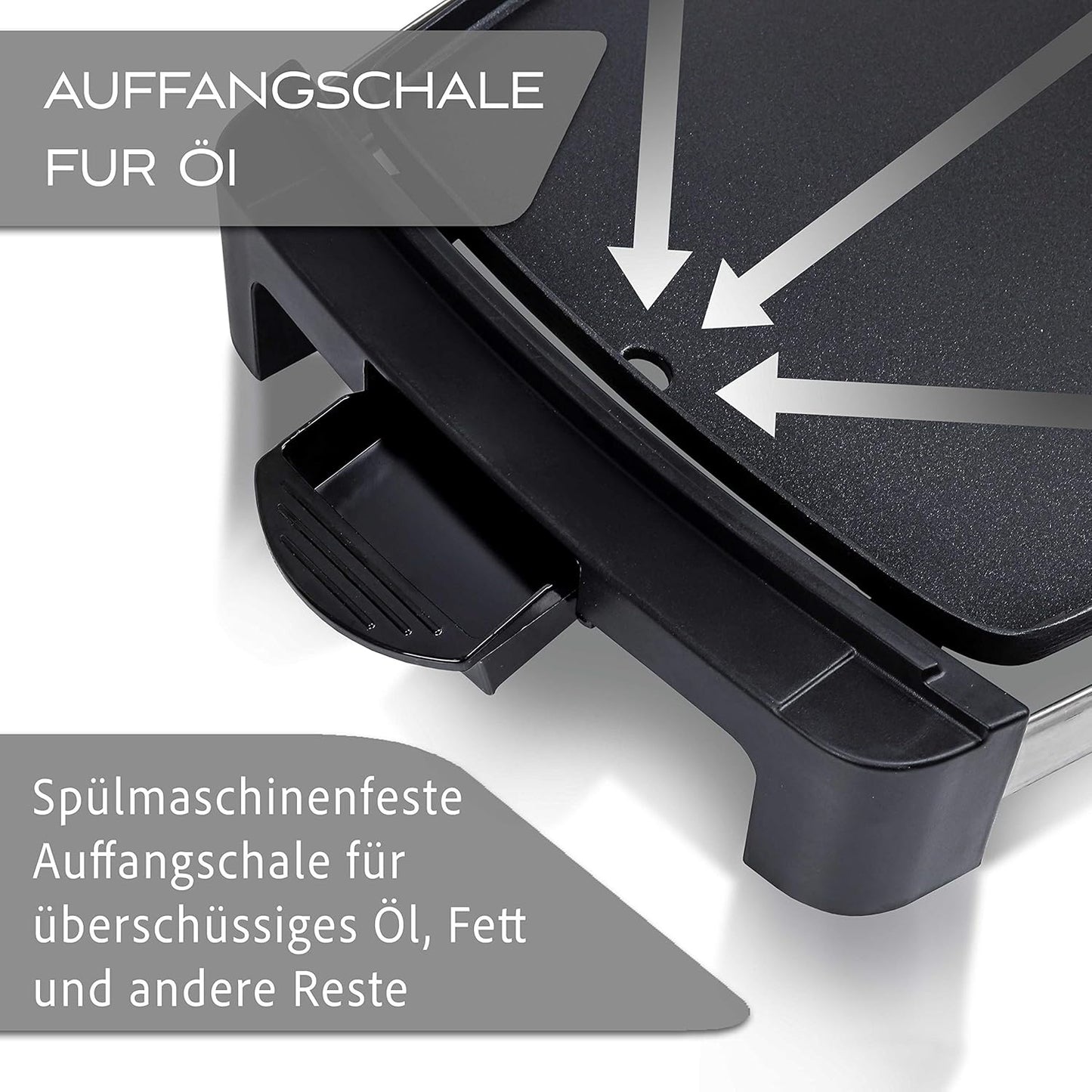 LEBENLANG Elektrogrill 2200 Watt - Elektrogrill 4-8 Personen | Tragbarer XXL Grill für den Innenbereich | Tepaniaky Tischgrill für Balkon