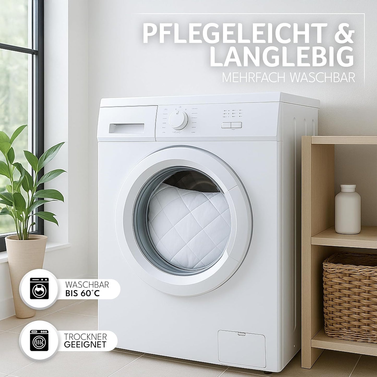 Gentle North Kopfkissen (30x30 cm) - 2er-Set mit Reißverschluss für Füllung