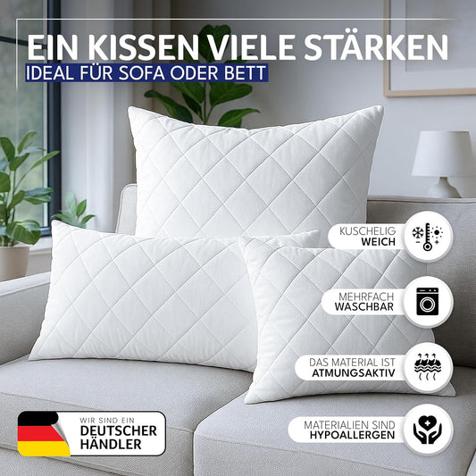 Gentle North Kopfkissen (30x30 cm) - 2er-Set mit Reißverschluss für Füllung