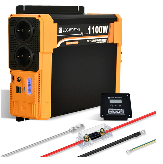 ECO-WORTHY - Wechselrichter 12v auf 230v, 1100W