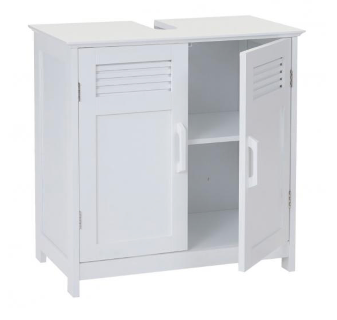 Washbasin cabinet HWC-A85, bathroom cabinet 60x60x30cm, white