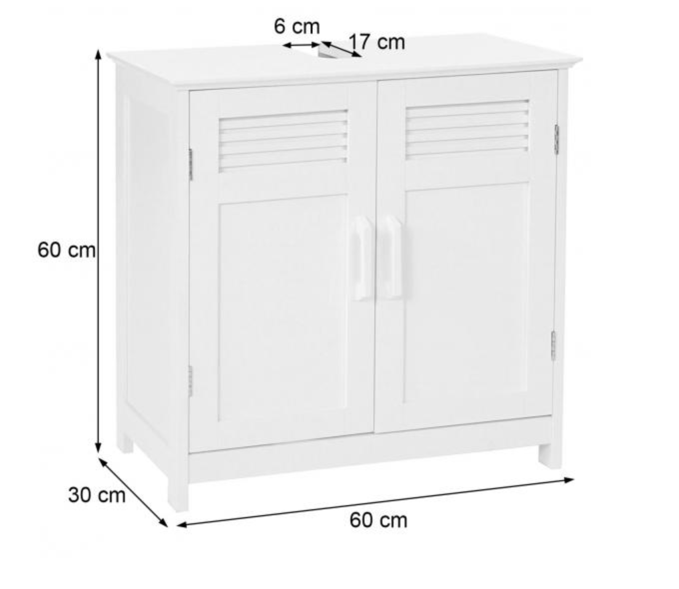 Washbasin cabinet HWC-A85, bathroom cabinet 60x60x30cm, white