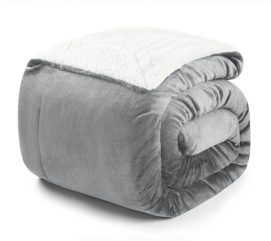 BLUMTAL - SHERPA KUSCHELDECKE, Oeko-Tex Zertifiziert, 270x230cm