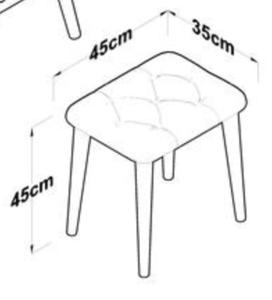 Tabouret de coiffeuse Veher (blanc)