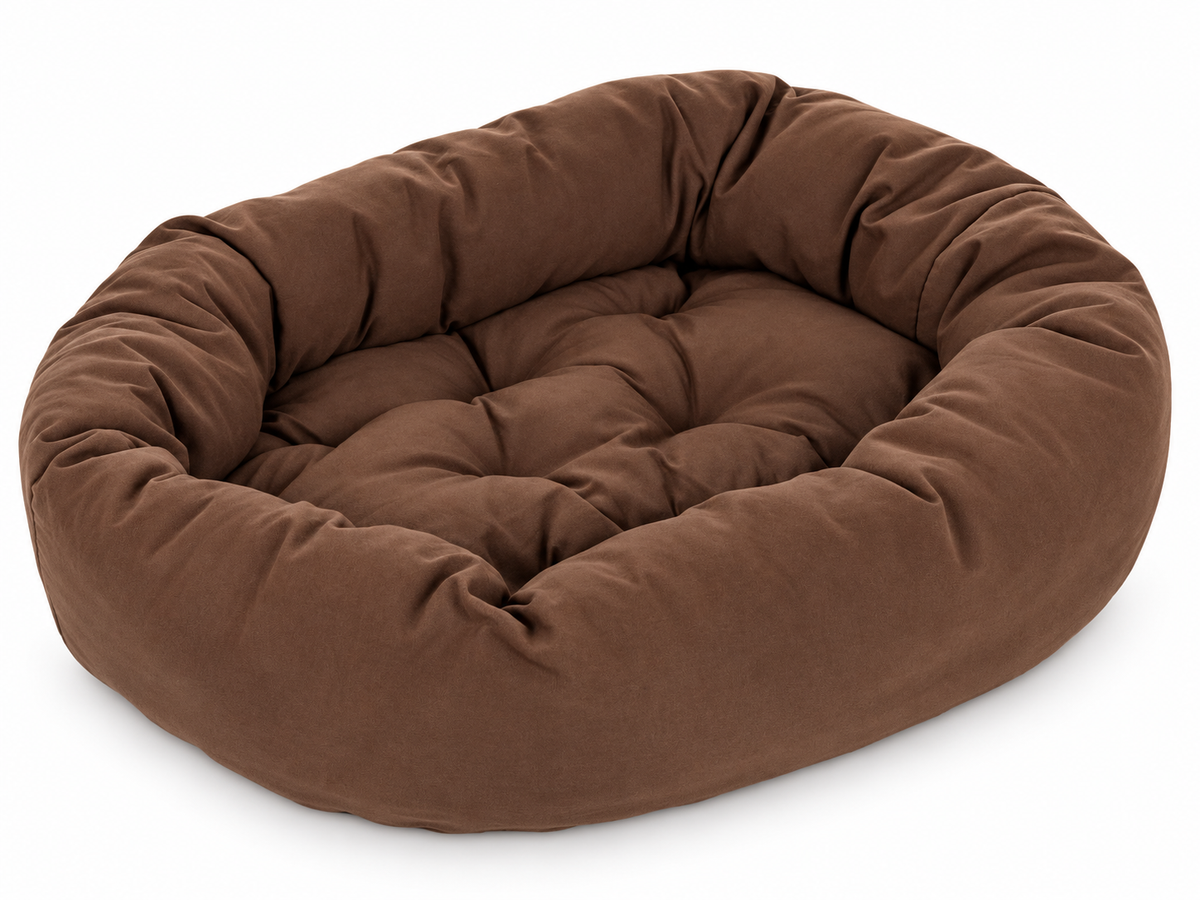 Cozy Hundebett Mocca L – 110 × 95 cm mit herausnehmbarem Kissen
