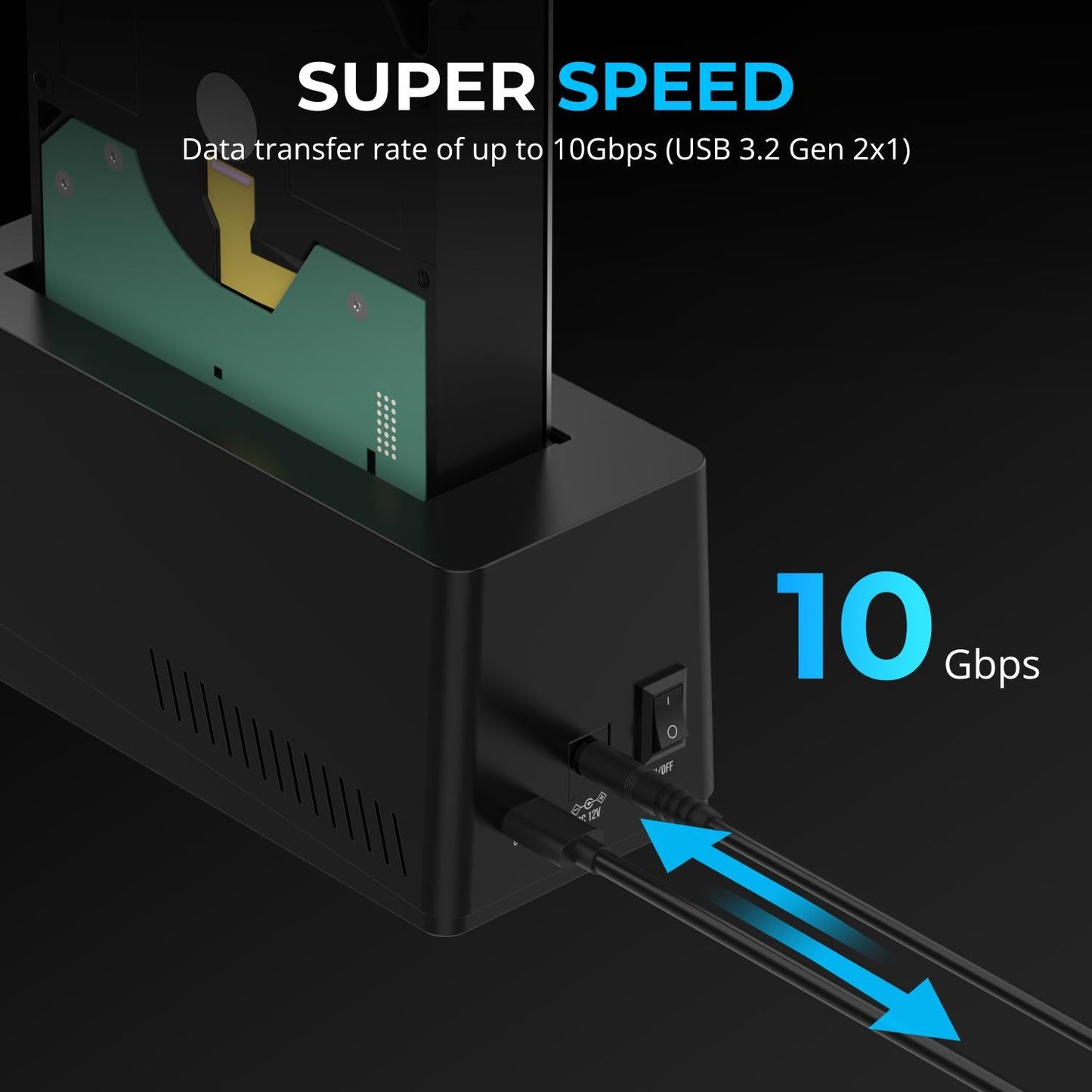 USB-C Hard Drive Docking StationSabrent 10Gbps Dockingstation – Maximale Speed für Profis & Gamer
