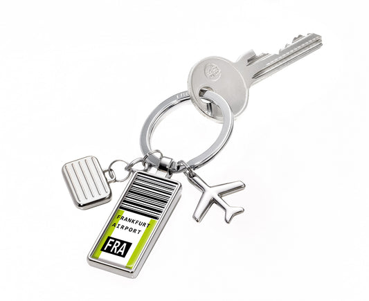 Troika - Keyring with 3 travel pendants NEXT DESTINATION FRA