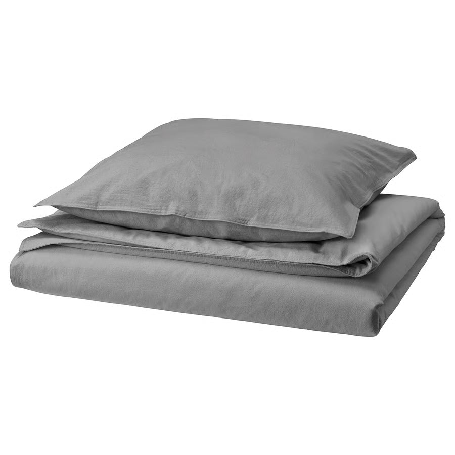 IKEA - Bettwäsche-set grau, Ängslilja, 140x200 cm, 2-teilig
