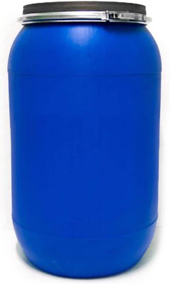 yaco Sterk Plast Fass mit Kreis, Durchmesser 48 cm, Fassungsvermögen 120 Liter mit Deckel