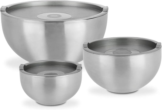 GSW 824019 THERMOSCHÜSSEL-Set mit Kunststoffdeckel 6-teilig, Edelstahl, silber