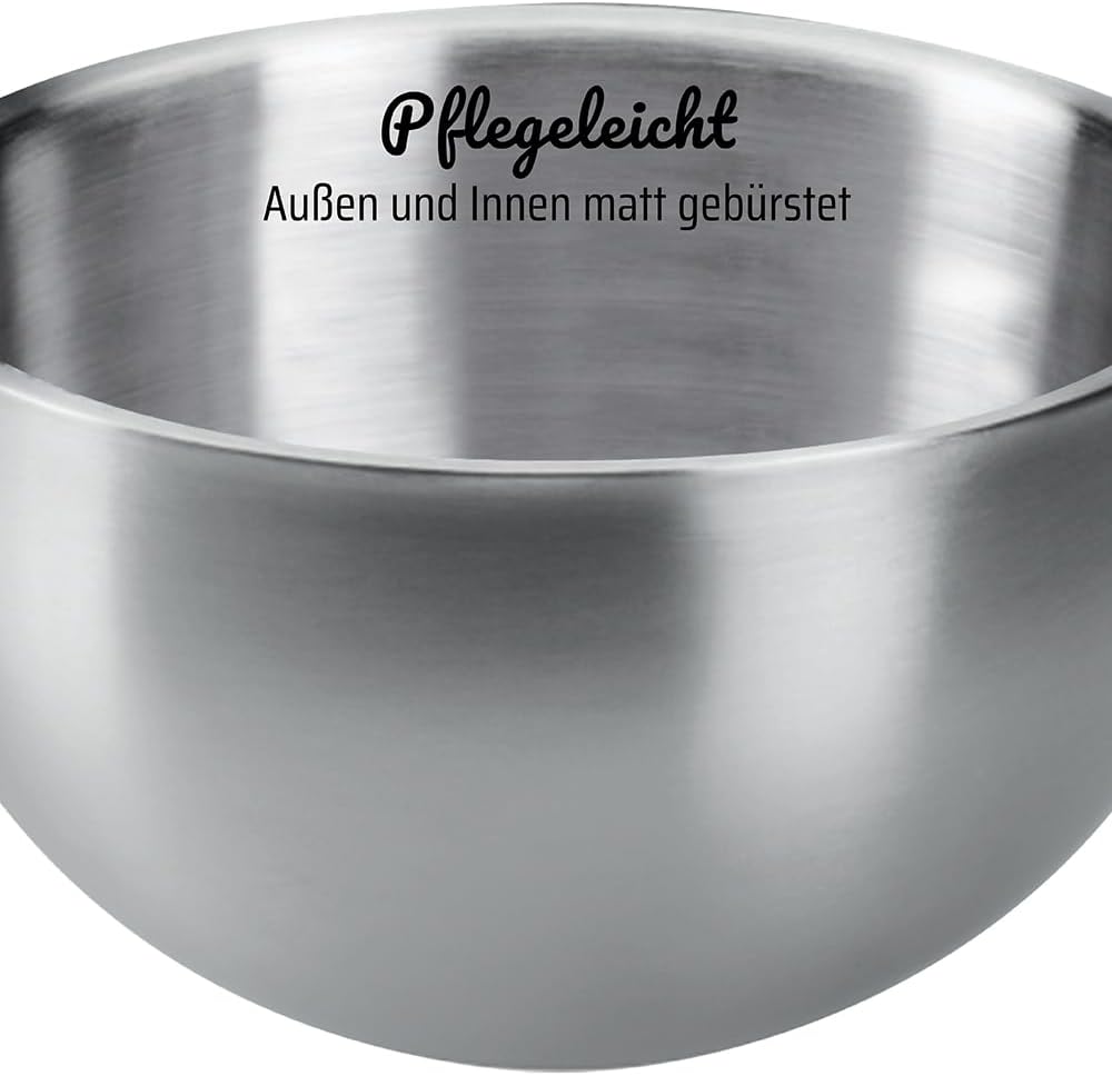 GSW 824019 THERMO BOWL set with plastic lid, 6 pieces, stainless steel, silver