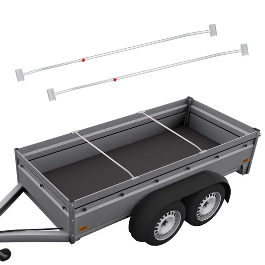 Flachplanenbügel  - 2x Anhänger Flachplanenbügel Aluminium verstellbar 108-146 cm mit Knaufschraube