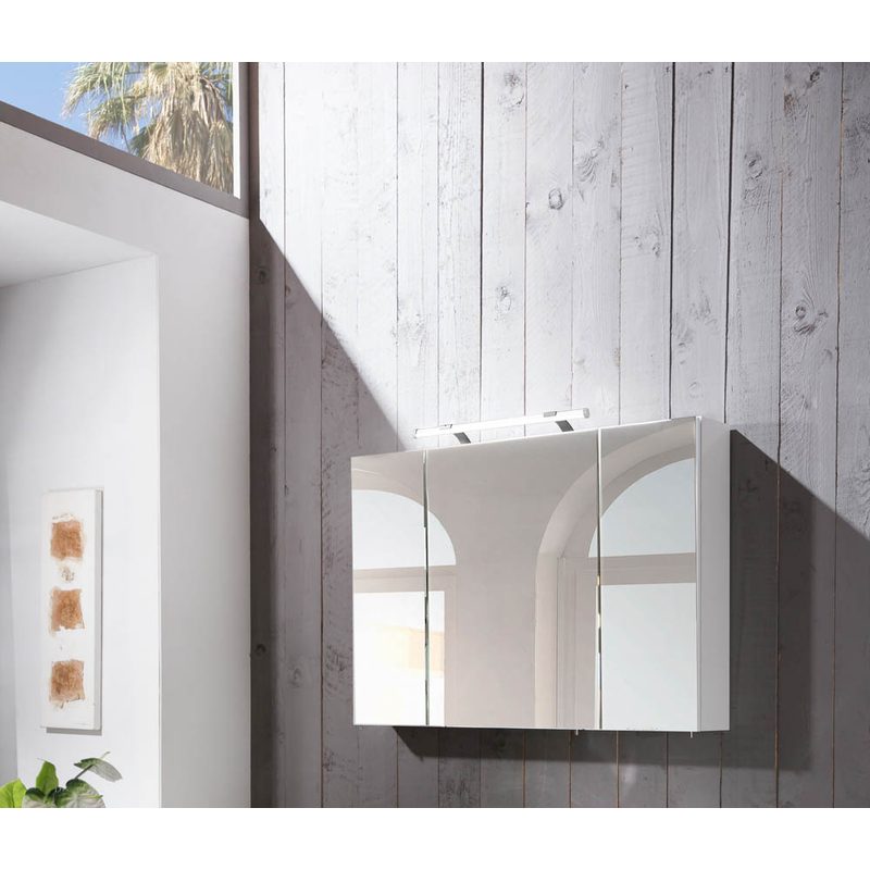 Armoire de toilette Dorina 124889 blanc brillant 100,0 x 16,0 x 75,7 cm (Alibert)